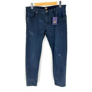 CAVALLI CLASS SLIM STRAIGHT Distressed Jeans‎ Size 36 X 30 OXJ211 DS028 NWT